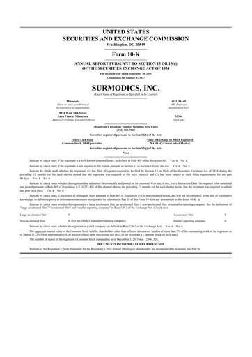 Thumbnail SurModics 10-K Annual Report 2015