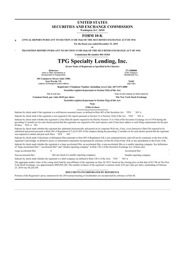 Thumbnail Sixth Street Specialty Lending 10-K Annual Report 