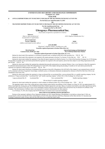 Thumbnail Ultragenyx Pharmaceutical 10-K Annual Report 2015