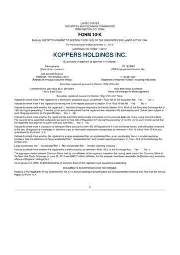 Thumbnail Koppers Holdings 10-K Annual Report 2015
