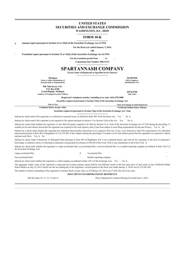 Thumbnail SpartanNash
 10-K Annual Report 2015