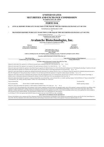 Thumbnail Adverum Biotechnologies
 10-K Annual Report 2015