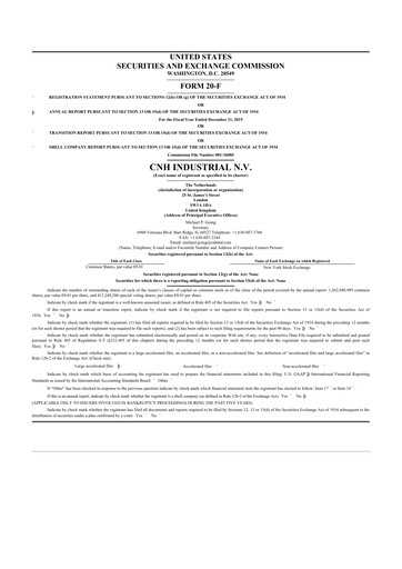 Thumbnail CNH Industrial
 20-F Annual Report 2015