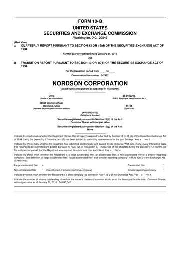 Thumbnail Nordson 10-Q Quarterly Report FY2016 