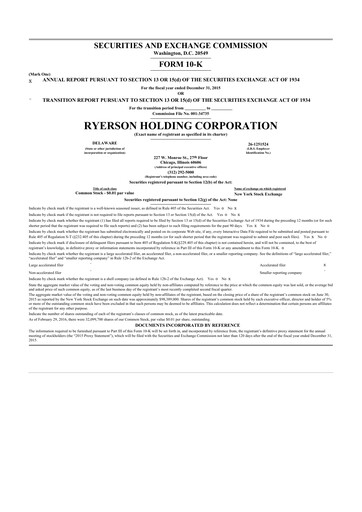 Thumbnail Ryerson 10-K Annual Report 2015