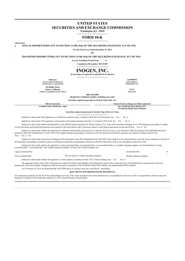 Thumbnail Inogen 10-K Annual Report 2015