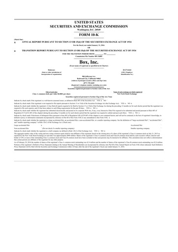 Miniature Box, Inc. 10-K Rapport annuel 2016