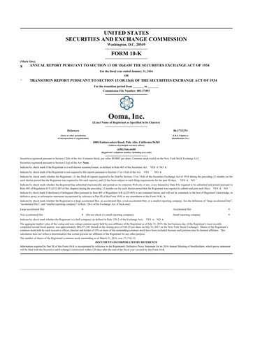 Thumbnail Ooma 10-K Annual Report 2016