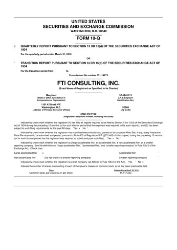 Thumbnail FTI Consulting 10-Q Quarterly Report FY2016 