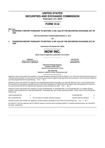 Thumbnail DNOW Inc. 10-Q Quarterly Report FY2016 