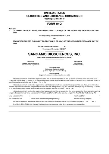 Thumbnail Sangamo Therapeutics
 10-Q Quarterly Report FY2016 