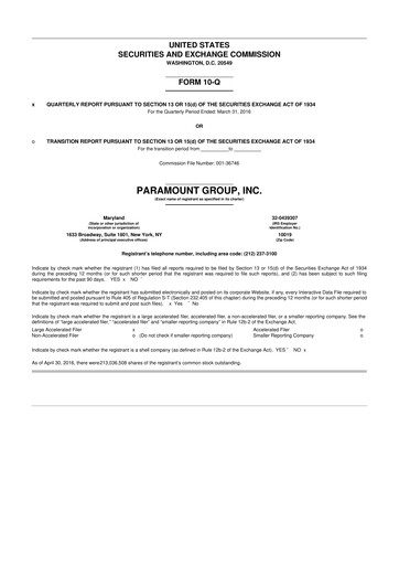 Vorschaubild Paramount Group 10-Q Quartalsbericht 2016 