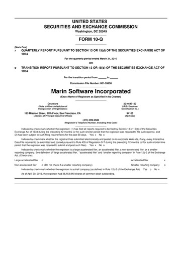 Thumbnail Marin Software 10-Q Quarterly Report FY2016 