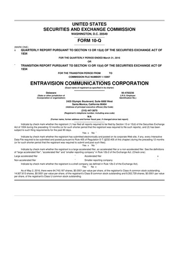 Thumbnail Entravision Communications
 10-Q Quarterly Report FY2016 