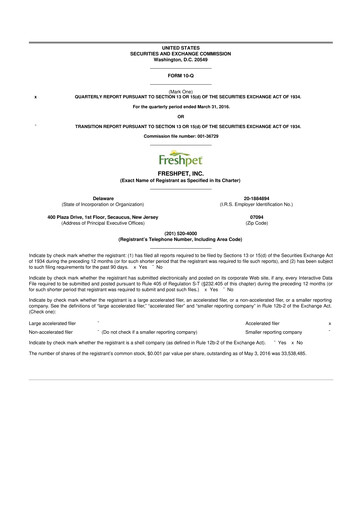 Vorschaubild Freshpet 10-Q Quartalsbericht 2016 
