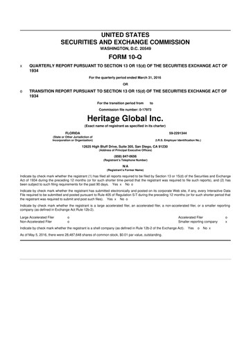 Thumbnail Heritage Global 10-Q Quarterly Report FY2016 