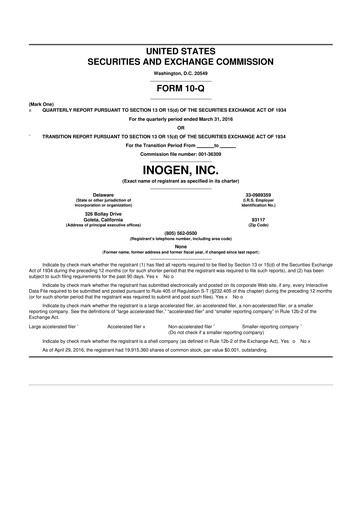 Thumbnail Inogen 10-Q Quarterly Report FY2016 