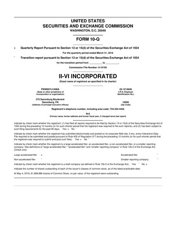 Thumbnail Coherent Corp. 10-Q Quarterly Report FY2016 