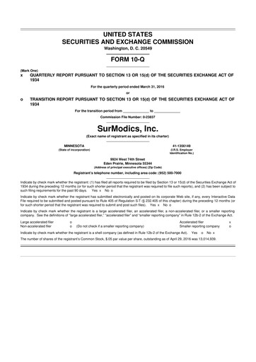 Thumbnail SurModics 10-Q Quarterly Report FY2016 