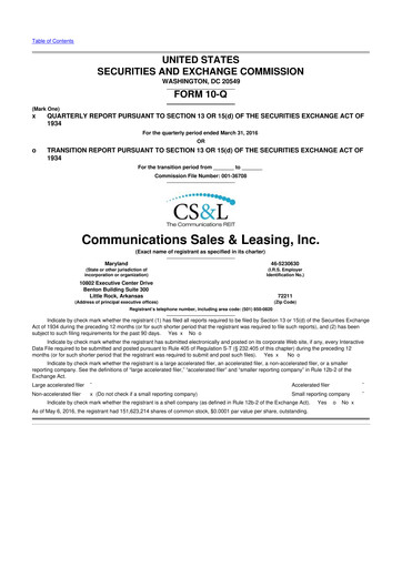 Thumbnail Uniti 10-Q Quarterly Report FY2016 