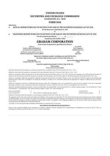 Thumbnail Graham Corporation
 10-K Annual Report 2016