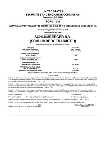 Vorschaubild SLB (Schlumberger) 10-Q Quartalsbericht 2016 