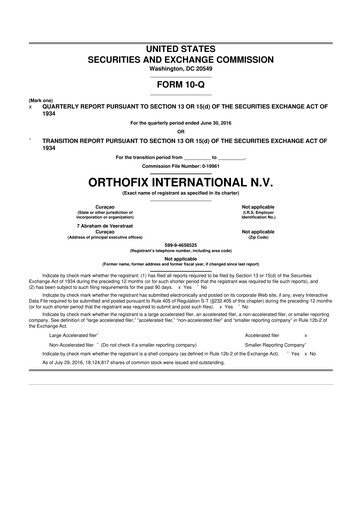 Thumbnail Orthofix Medical
 10-Q Quarterly Report FY2016 