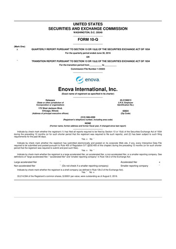 Vorschaubild Enova International
 10-Q Quartalsbericht 2016 