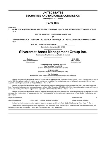 Thumbnail Silvercrest Asset Management Group 10-Q Quarterly Report FY2016 