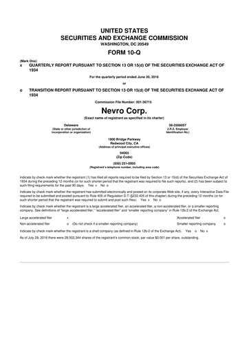 Thumbnail Nevro
 10-Q Quarterly Report FY2016 