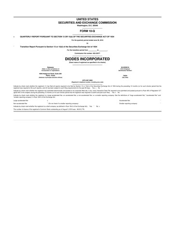 Thumbnail Diodes Incorporated 10-Q Quarterly Report FY2016 