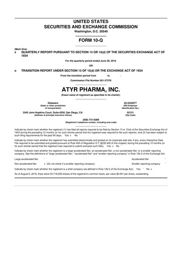 Thumbnail aTyr Pharma 10-Q Quarterly Report FY2016 