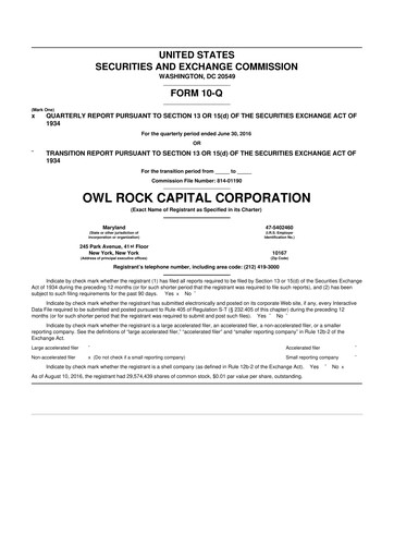 Thumbnail Blue Owl Capital Corporation 10-Q Quarterly Report FY 