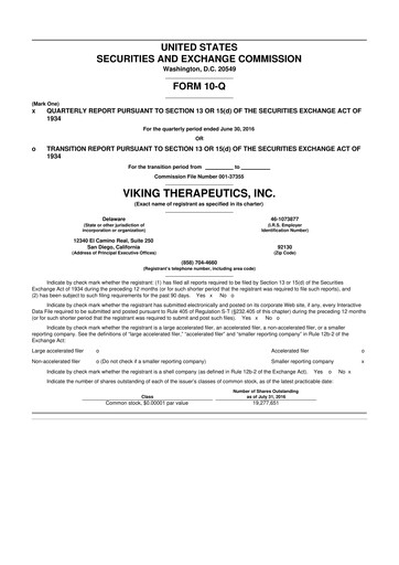 Thumbnail Viking Therapeutics
 10-Q Quarterly Report FY2016 