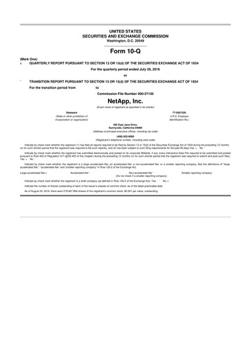 Miniature NetApp
 10-Q Rapport trimestriel 2017 