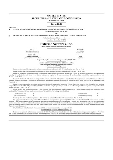 Thumbnail Extreme Networks
 10-K Annual Report 2016