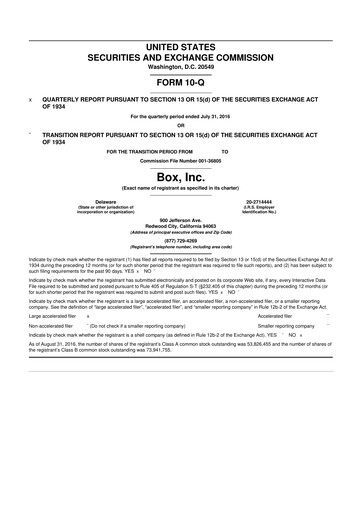 Thumbnail Box, Inc. 10-Q Quarterly Report FY2016 