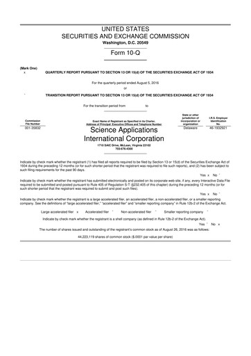 Thumbnail SAIC (Science Applications International Corp) 10-Q Quarterly Report FY2017 