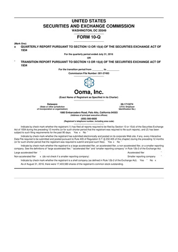 Miniature Ooma 10-Q Rapport trimestriel 2017 