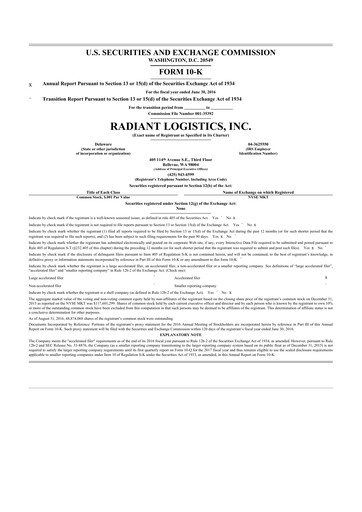 Thumbnail Radiant Logistics
 10-K Annual Report 2016