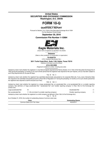 Thumbnail Eagle Materials
 10-Q Quarterly Report FY2017 