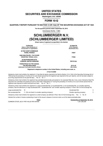 Vorschaubild SLB (Schlumberger) 10-Q Quartalsbericht 2016 