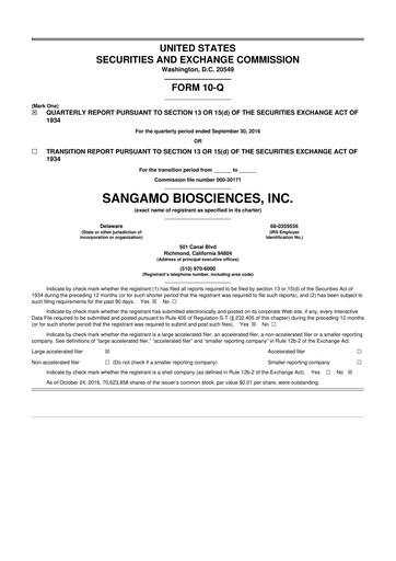 Thumbnail Sangamo Therapeutics
 10-Q Quarterly Report FY2016 