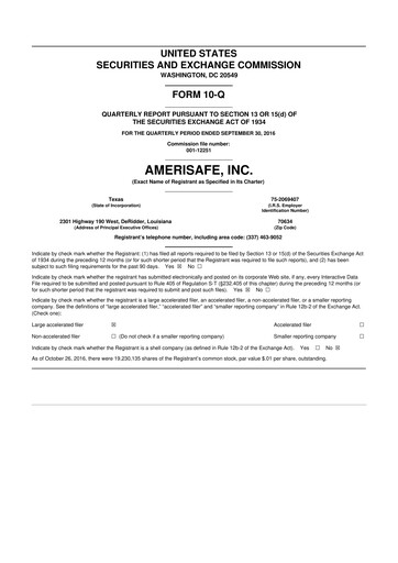 Thumbnail AMERISAFE 10-Q Quarterly Report FY2016 