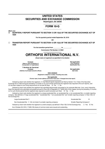 Thumbnail Orthofix Medical
 10-Q Quarterly Report FY2016 