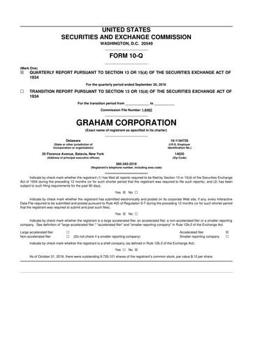 Vorschaubild Graham Corporation
 10-Q Quartalsbericht 2016 