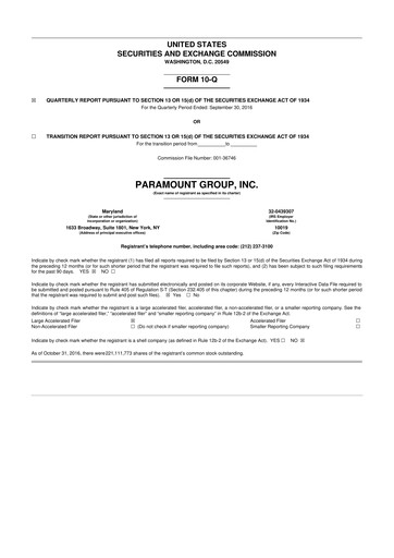 Vorschaubild Paramount Group 10-Q Quartalsbericht 2016 