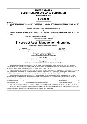 Thumbnail Silvercrest Asset Management Group 10-Q Quarterly Report FY2016 