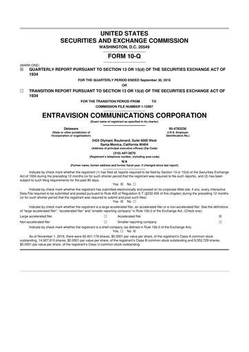 Thumbnail Entravision Communications
 10-Q Quarterly Report FY2016 