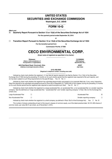 Thumbnail CECO Environmental
 10-Q Quarterly Report FY2016 